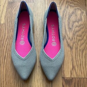 Rothy's Gray Flats with Pink Insoles